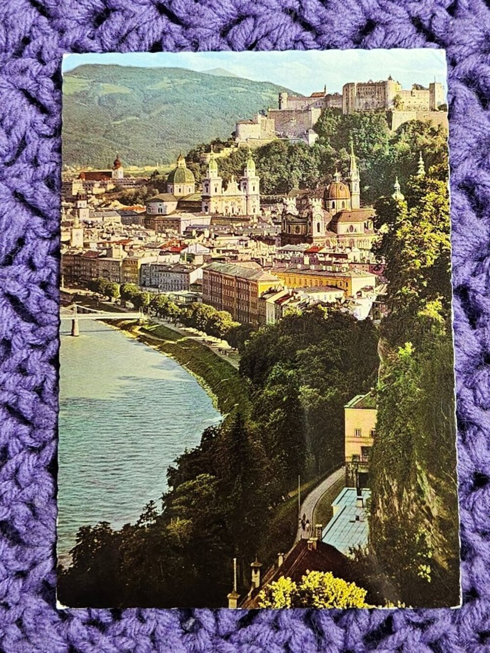 Salzburg Austria as seen from Mullin Postcard